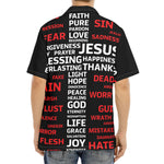 Christian Cross Religious Words Print Aloha Shirt