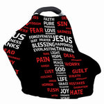 Christian Cross Religious Words Print Baby Seat Cover
