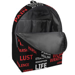 Christian Cross Religious Words Print Backpack