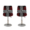 Christian Cross Religious Words Print Bar Stool Covers