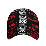 Christian Cross Religious Words Print Baseball Cap