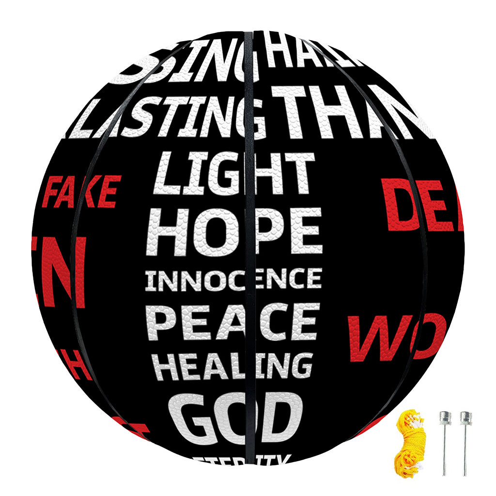 Christian Cross Religious Words Print Basketball