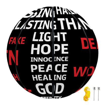Christian Cross Religious Words Print Basketball