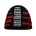 Christian Cross Religious Words Print Beanie