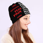Christian Cross Religious Words Print Beanie