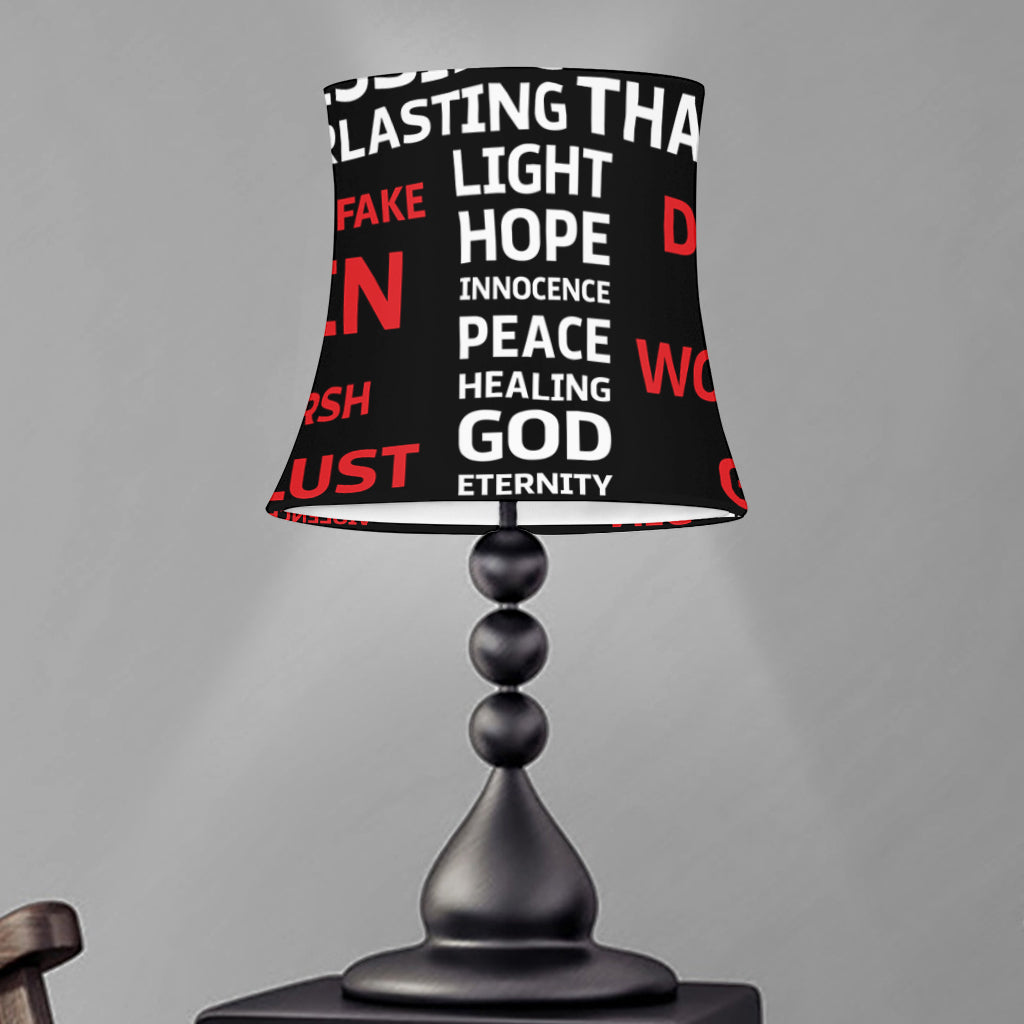 Christian Cross Religious Words Print Bell Lamp Shade