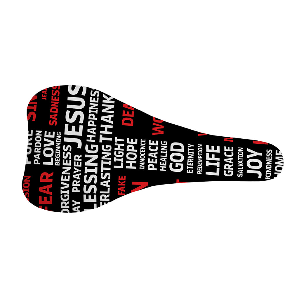 Christian Cross Religious Words Print Bicycle Seat Cover