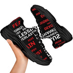 Christian Cross Religious Words Print Black Chunky Shoes