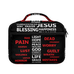 Christian Cross Religious Words Print Briefcase Bible Bag