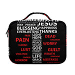 Christian Cross Religious Words Print Briefcase Bible Bag