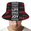 Christian Cross Religious Words Print Bucket Hat