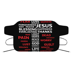 Christian Cross Religious Words Print Car Windshield Snow Cover