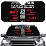 Christian Cross Religious Words Print Car Windshield Sun Shade