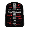 Christian Cross Religious Words Print Casual Backpack