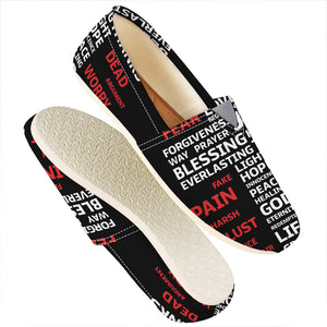 Christian Cross Religious Words Print Casual Shoes