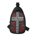 Christian Cross Religious Words Print Sling Bag