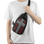 Christian Cross Religious Words Print Chest Bag