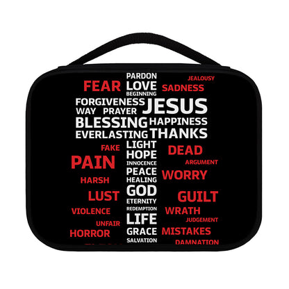 Christian Cross Religious Words Print Classic Bible Case