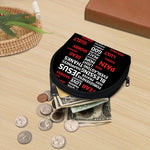 Christian Cross Religious Words Print Coin Purse