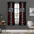 Christian Cross Religious Words Print Grommet Curtain Panels