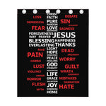 Christian Cross Religious Words Print Curtain