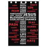 Christian Cross Religious Words Print Curtain