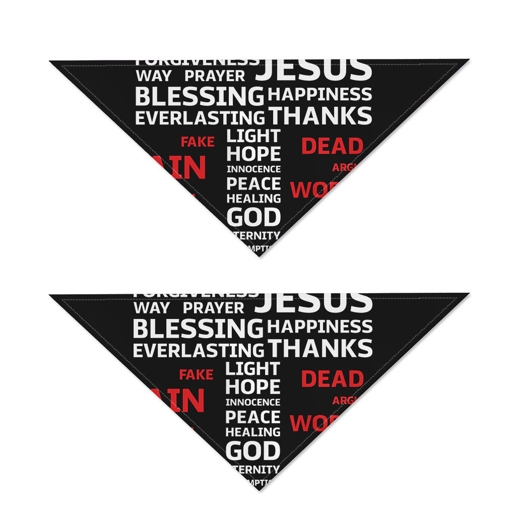 Christian Cross Religious Words Print Dog Bandana