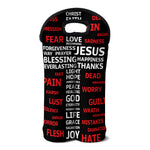 Christian Cross Religious Words Print Double Neoprene Wine Tote
