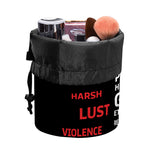 Christian Cross Religious Words Print Drawstring Makeup Bag