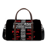 Christian Cross Religious Words Print Duffle Bag