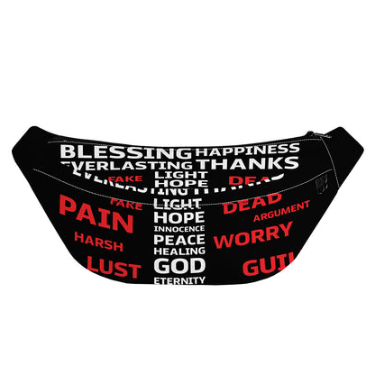 Christian Cross Religious Words Print Fanny Pack