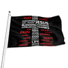 Christian Cross Religious Words Print Flag