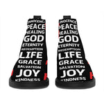 Christian Cross Religious Words Print Flat Ankle Boots