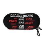 Christian Cross Religious Words Print Glasses Case