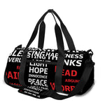 Christian Cross Religious Words Print Gym Bag