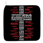 Christian Cross Religious Words Print Hand Towel