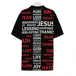 Christian Cross Religious Words Print Hawaiian Shirt