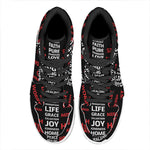 Christian Cross Religious Words Print High Top Leather Sneakers