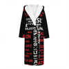 Christian Cross Religious Words Print Hooded Bathrobe