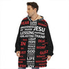 Christian Cross Religious Words Print Hoodie Blanket