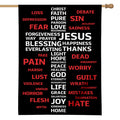 Christian Cross Religious Words Print House Flag