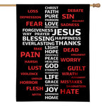 Christian Cross Religious Words Print House Flag