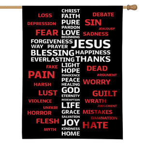 Christian Cross Religious Words Print House Flag