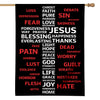 Christian Cross Religious Words Print House Flag