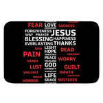 Christian Cross Religious Words Print Indoor Door Mat