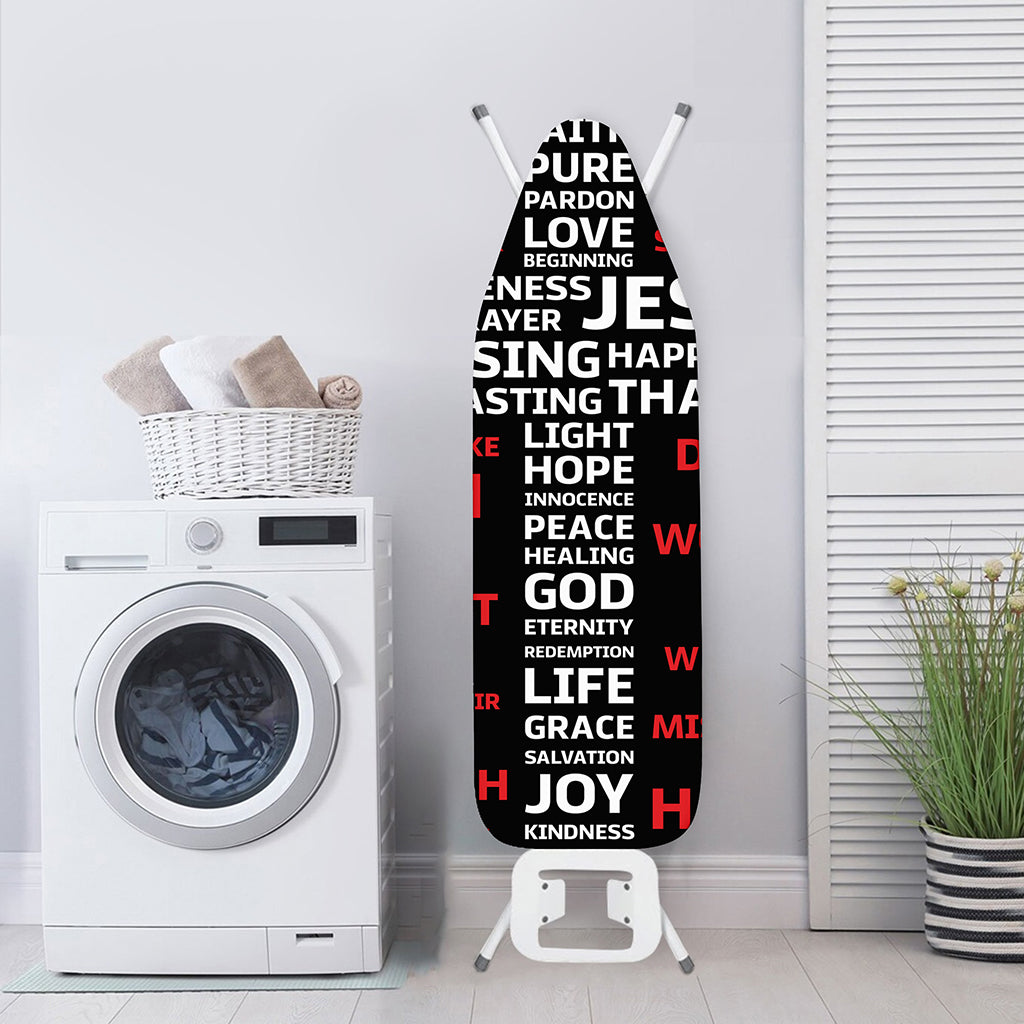 Christian Cross Religious Words Print Ironing Board Cover