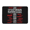Christian Cross Religious Words Print Kitchen Mat