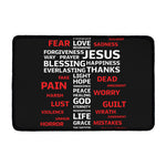 Christian Cross Religious Words Print Kitchen Mat