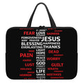 Christian Cross Religious Words Print Laptop Sleeve With Handle