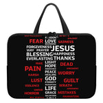 Christian Cross Religious Words Print Laptop Sleeve With Handle